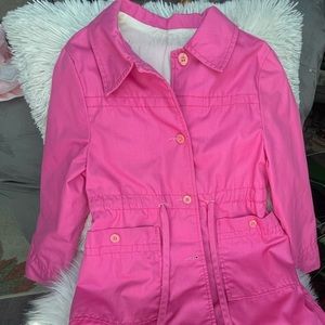 Pink vintage 1970s girl’s lined trench coat